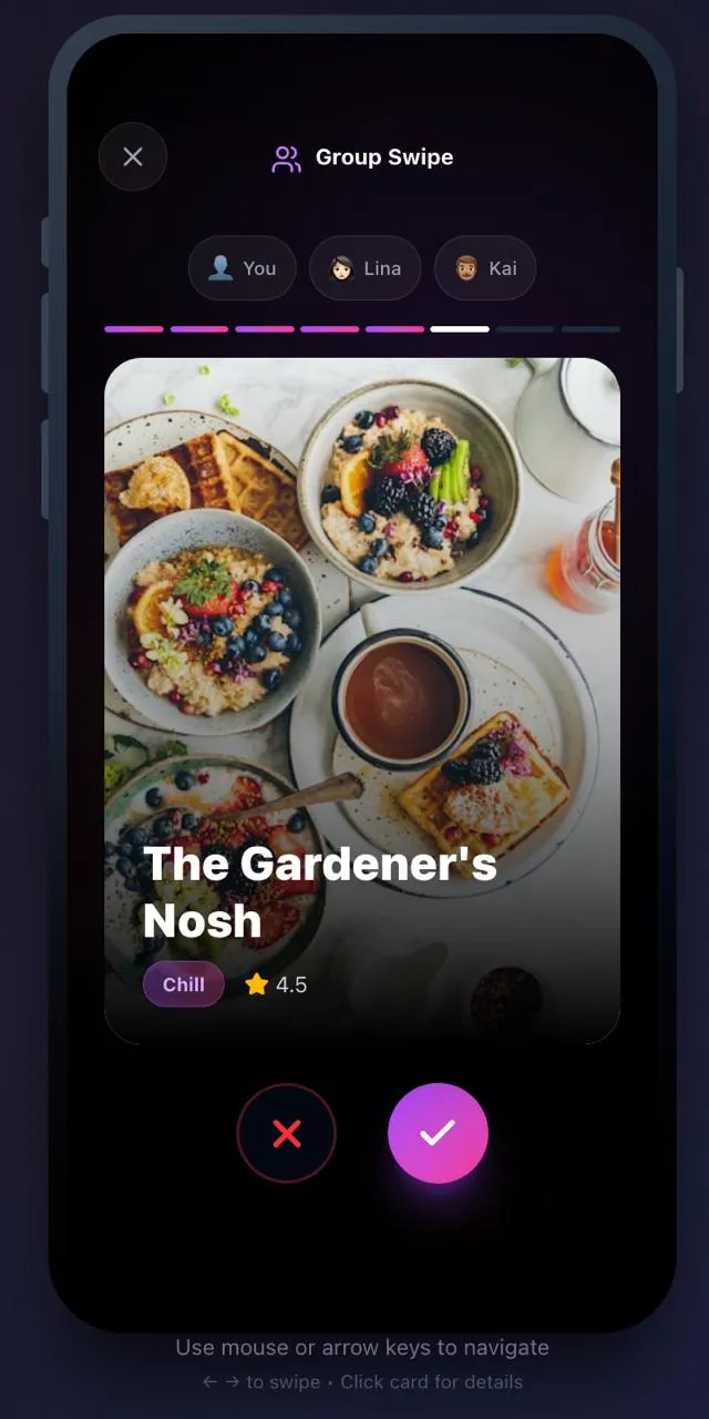 TinderGastro Friends Swiping